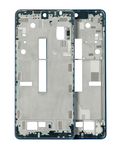 Mid-Frame Housing Compatible For Motorola Edge 20 Pro (XT2153-1/2021) (Blue Vegan Leather)