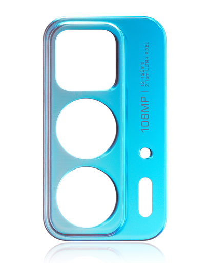 Back Camera Lens Bracket Compatible For Motorola Edge 20 Pro (XT2153-1/2021) (Blue Vegan Leather)