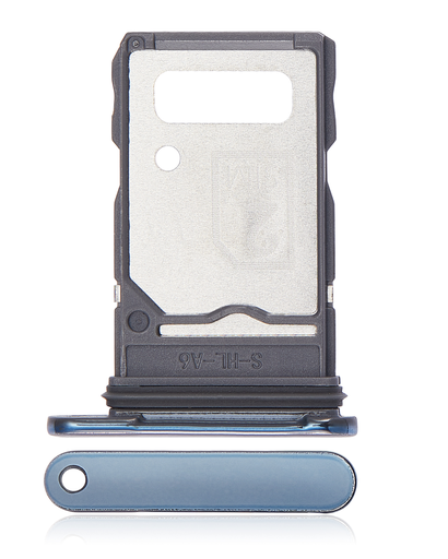 Dual Sim Card Tray Compatible For Motorola Edge 20 Pro (XT2153-1/2021) (Blue Vegan Leather)