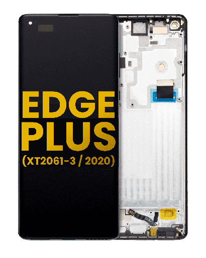 OLED Assembly With Frame Compatible For Motorola Moto Edge Plus (XT2061-3/2020) (Refurbished) (Black)