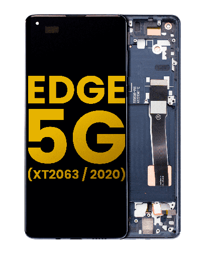 OLED Assembly With Frame Compatible For Motorola Edge 5G (XT2063/2020) (Refurbished) (Solar Black)