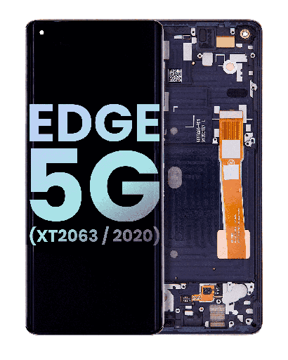 OLED Assembly With Frame Compatible For Motorola Edge 5G (XT2063/2020) (Genuine OEM) (Midnight Magenta)