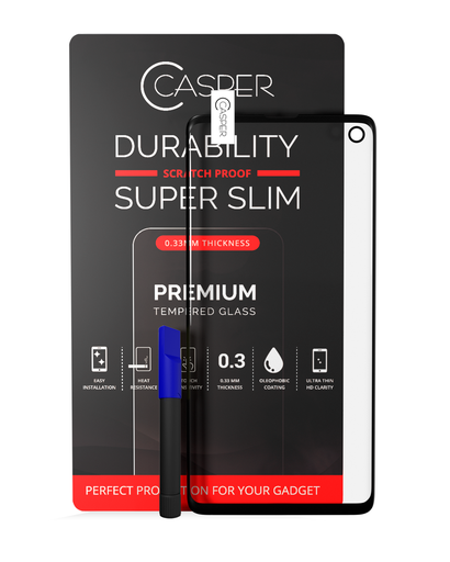 Casper UV Tempered Glass With Glue Compatible For Samsung Galaxy S10 (Case Friendly) (Retail Pack)