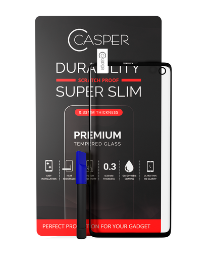 Casper UV Tempered Glass With Glue Compatible For Samsung Galaxy S9 Plus (Case Friendly) (Retail Pack)