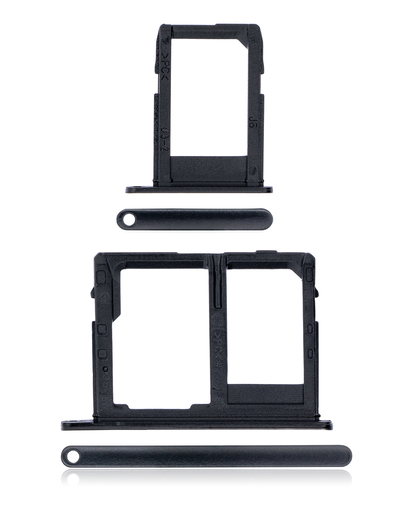 Sim Card Tray Compatible For Samsung Galaxy J8 (J810/2018) (Black) (2 Piece Set)