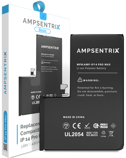 Replacement Battery Compatible For iPhone 14 Pro Max (AmpSentrix Basic)