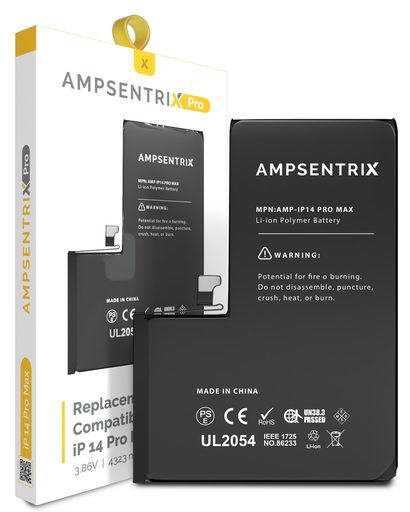 Replacement Battery Compatible For iPhone 14 Pro Max (AmpSentrix Pro)