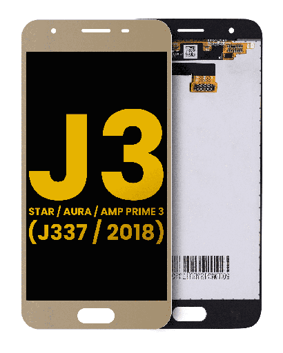 LCD Assembly Without Frame Compatible For Samsung Galaxy J3 Star/Aura/Amp Prime 3 (J337/2018) (Refurbished) (Gold)