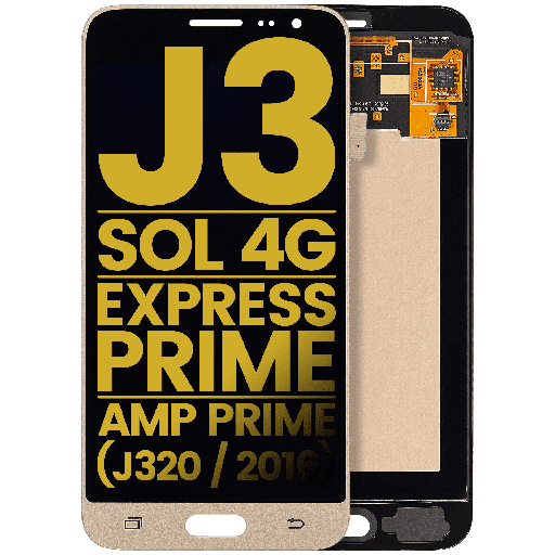 OLED Assembly Without Frame Compatible For Samsung Galaxy J3/Sol 4G/Express Prime/Amp Prime (J320/2016) (Refurbished) (Gold)