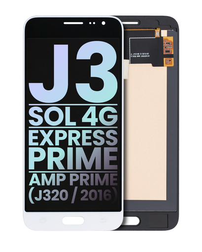 OLED Assembly Without Frame Compatible For Samsung Galaxy J3/Sol 4G/Express Prime/Amp Prime (J320/2016) (Service Pack) (White)