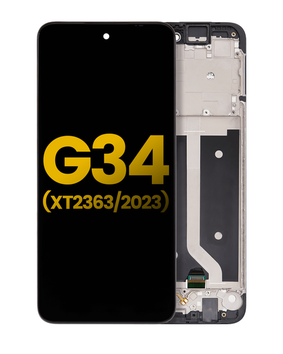 LCD Assembly With Frame Compatible For Motorola Moto G34 (XT2363/2023) (Refurbished) (All Colors)
