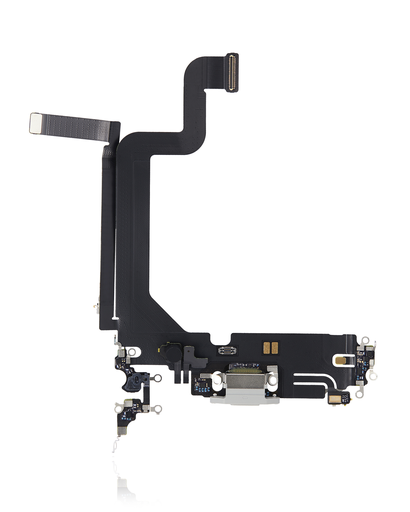 Charging Port Flex Cable Compatible For iPhone 14 Pro Max (Premium) (Silver)