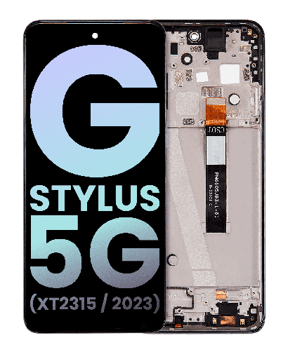 LCD Assembly With Frame Compatible For Motorola Moto G Stylus 5G (XT2315/2023) (Genuine OEM) (Cosmic Black)