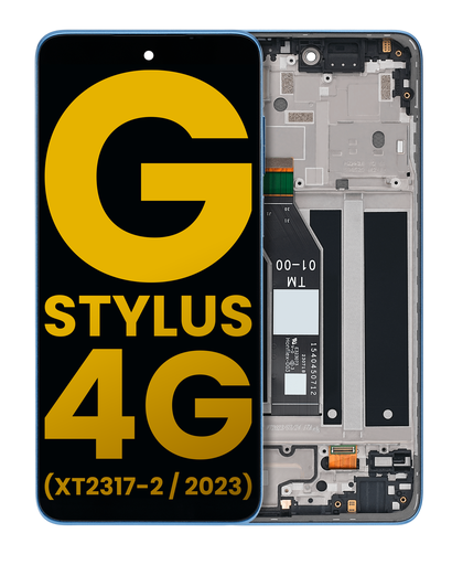 LCD Assembly With Frame Compatible For Motorola Moto G Stylus 4G (XT2317/2023) (Refurbished) (Blue)