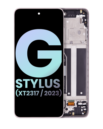LCD Assembly With Frame Compatible For Motorola Moto G Stylus 4G (XT2317/2023) (Genuine OEM) (Pink)