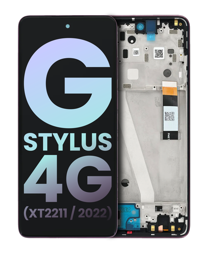 LCD Assembly With Frame Compatible For Motorola Moto G Stylus 4G (XT2211/2022) (Genuine OEM) (Metallic Rose)