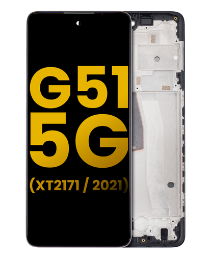 LCD Assembly With Frame Compatible For Motorola Moto G51 5G (XT2171/2021) (Refurbished) (All Colors)