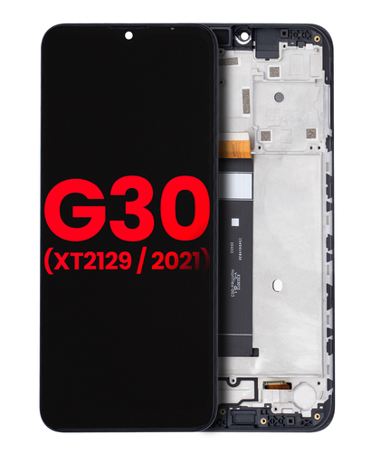 LCD Assembly With Frame Compatible For Motorola Moto G30 (XT2129/2021) (Aftermarket Plus) (Phantom Black)