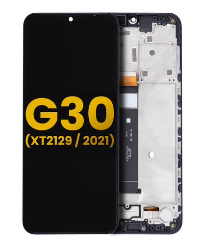 LCD Assembly With Frame Compatible For Motorola Moto G30 (XT2129/2021) (Refurbished) (Phantom Black)