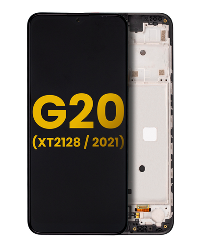 LCD Assembly With Frame Compatible For Motorola Moto G20 (XT2128/2021) (Refurbished) (Black)