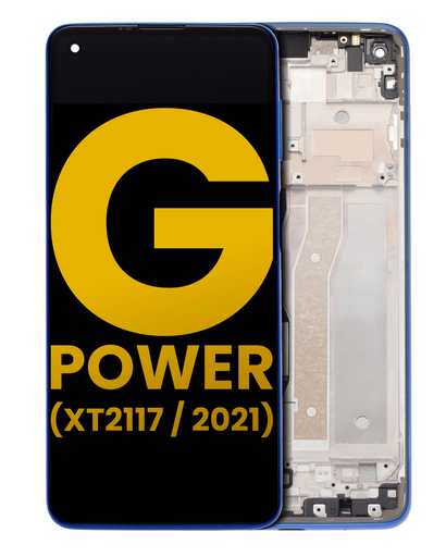 LCD Assembly With Frame Compatible For Motorola Moto G Power (XT2117/2021) (Refurbished) (Blue)