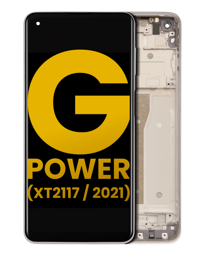 LCD Assembly With Frame Compatible For Motorola Moto G Power (XT2117/2021) (Refurbished) (Polar Silver)
