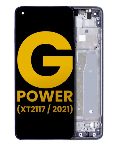 LCD Assembly With Frame Compatible For Motorola Moto G Power (XT2117/2021) (Refurbished) (Flash Gray)