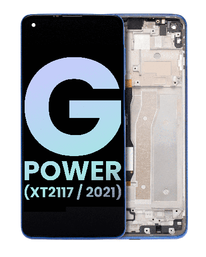 LCD Assembly With Frame Compatible For Motorola Moto G Power (XT2117/2021) (Genuine OEM) (Blue)