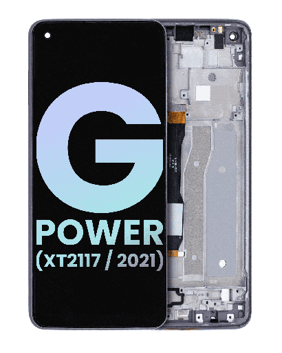 LCD Assembly With Frame Compatible For Motorola Moto G Power (XT2117/2021) (Genuine OEM) (Flash Gray)