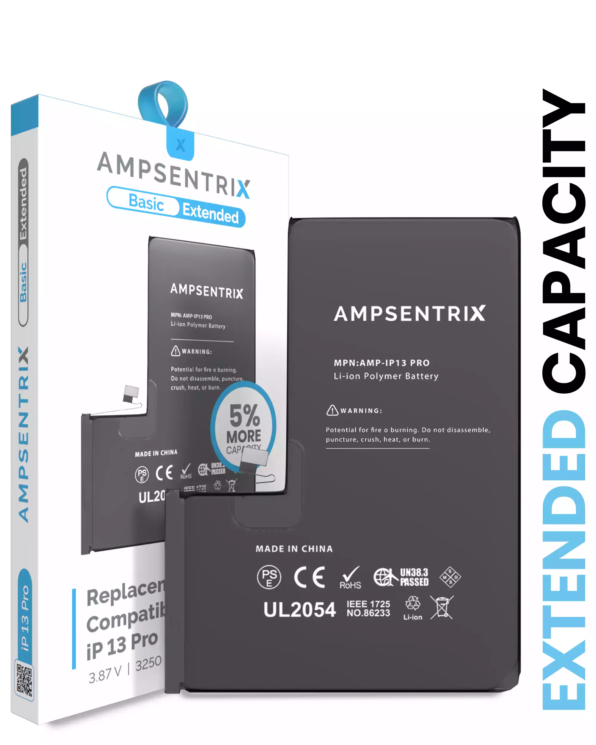 Replacement Battery Compatible For iPhone 13 Pro (AmpSentrix Basic Extended)