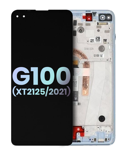 LCD Assembly With Frame Compatible For Motorola Moto G100 (XT2125/2021) (Genuine OEM) (Iridescent Sky)