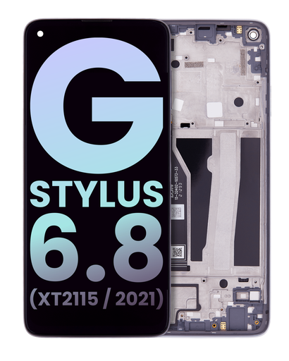 LCD Assembly With Frame Compatible For Motorola Moto G Stylus 6.8&quot; (XT2115/2021) (Genuine OEM) (Aurora White)