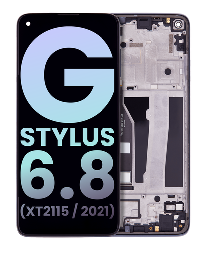 LCD Assembly With Frame Compatible For Motorola Moto G Stylus 6.8&quot; (XT2115/2021) (Genuine OEM) (Aurora Black)