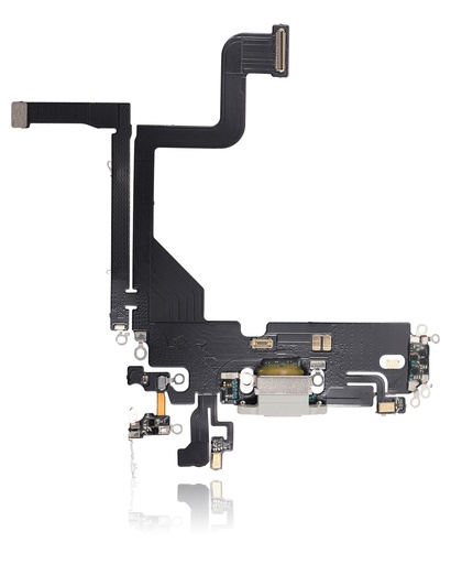 Charging Port Flex Cable Compatible For iPhone 13 Pro (Aftermarket Plus) (Silver)