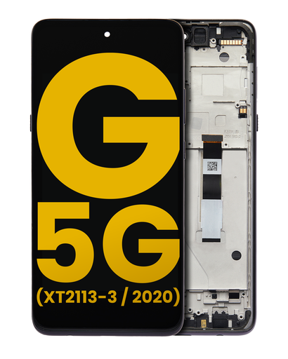 LCD Assembly With Frame Compatible For Motorola Moto G 5G (XT2113-3/2020) (Refurbished) (Volcanic Gray)
