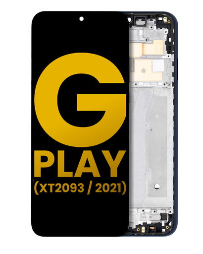 LCD Assembly With Frame Compatible For Motorola Moto G Play (XT2093/2021) (Refurbished) (Misty Blue)