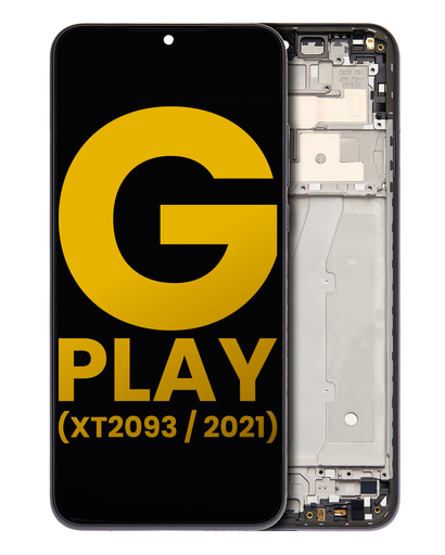 LCD Assembly With Frame Compatible For Motorola Moto G Play (XT2093/2021) (Refurbished) (Flash Gray)