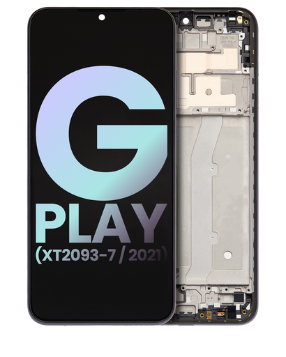 LCD Assembly With Frame Compatible For Motorola Moto G Play (XT2093-7/2021) (Genuine OEM) (Flash Gray)