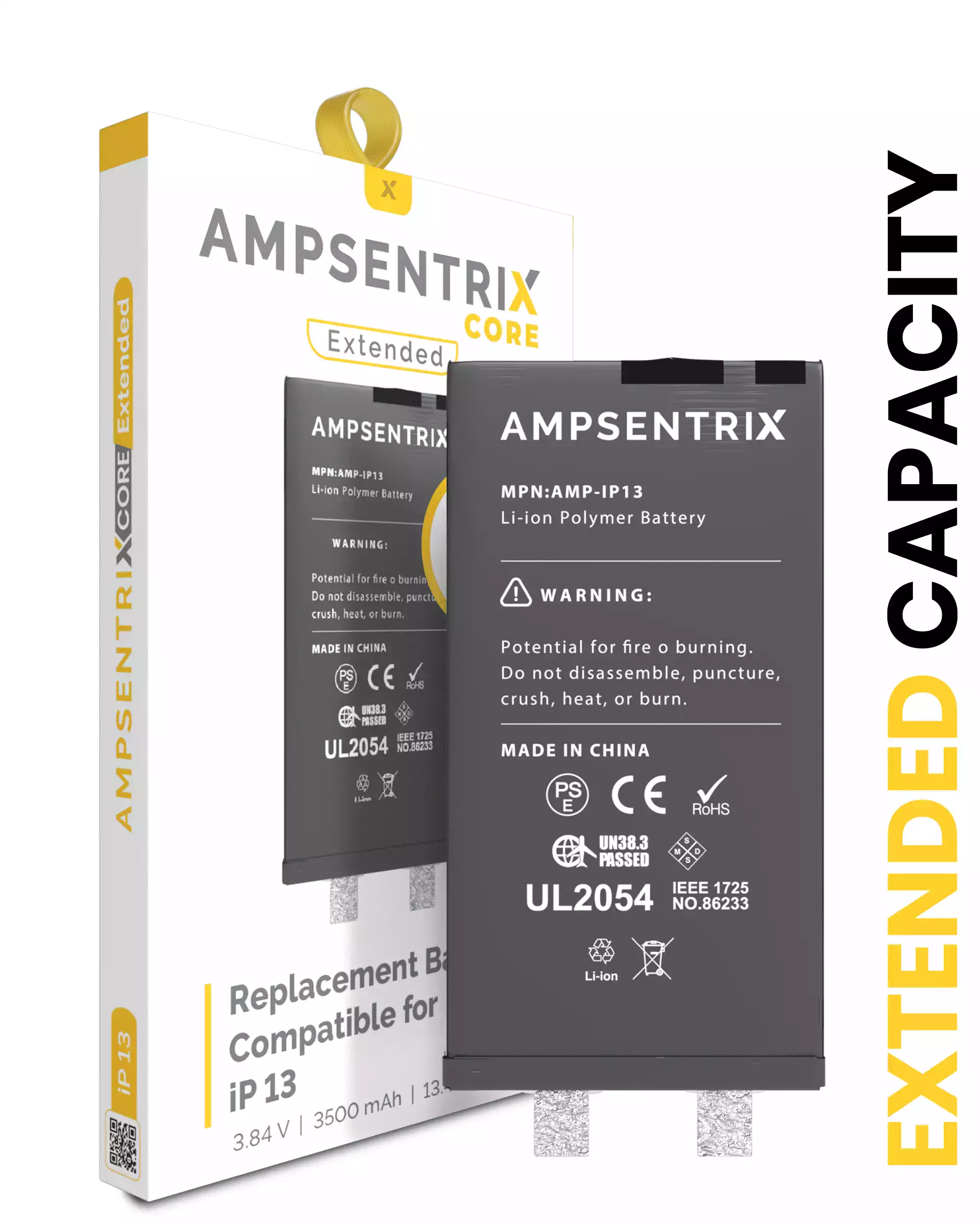 Replacement Battery Compatible For IPhone 13 (Spot Welding Required) (AmpSentrix Core Extended)