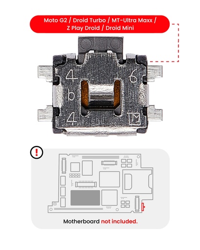 Power/Volume Button Clicker Compatible For Motorola Moto G2 (XT1068)/Droid Turbo (XT1254/XT1225) MT-Ultra Maxx (XT1080/2013)/Z Play Droid (XT1635)/Droid Mini (XT1030/2013) (Soldering Required)