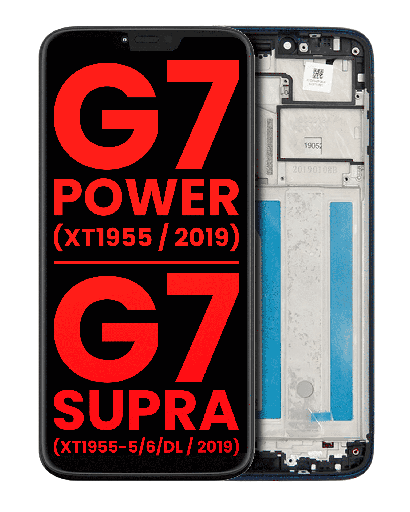 LCD Assembly With Frame Compatible For Motorola Moto G7 Power (XT1955/2019)/G7 Supra (XT1955-5/6/DL/2019) (US Version) (157MM) (Aftermarket Plus) (Marine Blue)