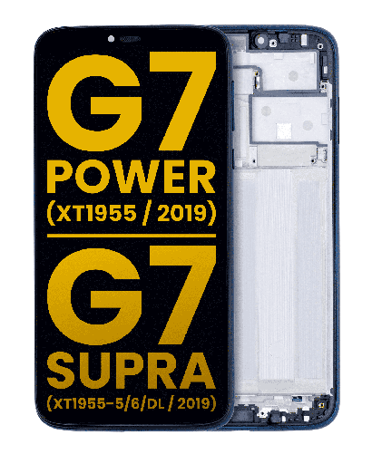 LCD Assembly With Frame Compatible For Motorola Moto G7 Power (XT1955/2019)/G7 Supra (XT1955-5/6/DL/2019) (US Version) (157MM) (Refurbished) (Marine Blue)