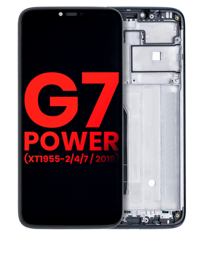 LCD Assembly With Frame Compatible For Motorola Moto G7 Power (XT1955-1/2/4/7/2019) (International Version) (154MM) (Aftermarket Plus) (Ceramic Black)