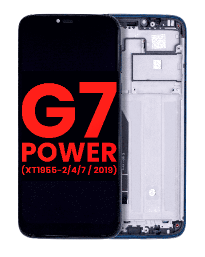 LCD Assembly With Frame Compatible For Motorola Moto G7 Power (XT1955-2/4/7/2019) (International Version) (154MM) (Aftermarket Plus) (Marine Blue)