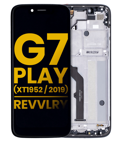 LCD Assembly With Frame Compatible For Motorola Moto G7 Play (XT1952/2019)/T-Mobile Revvlry (Refurbished) (Starry Black)