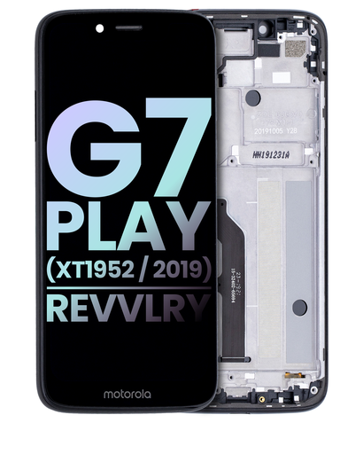 LCD Assembly With Frame Compatible For Motorola Moto G7 Play (XT1952/2019)/T-Mobile Revvlry (Genuine OEM) (Deep Indigo)