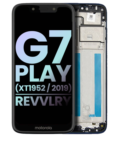 LCD Assembly With Frame Compatible For Motorola Moto G7 Play (XT1952DL/2019)/T-Mobile Revvlry (Genuine OEM) (Starry Black)