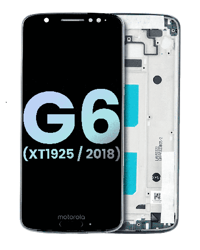 LCD Assembly With Frame Compatible For Motorola Moto G6 (XT1925/2018) (Genuine OEM) (Deep Indigo)