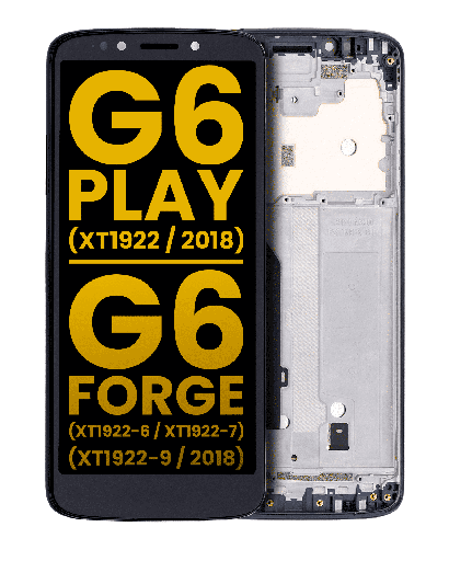 LCD Assembly With Frame Compatible For Motorola Moto G6 Play (XT1922/2018)/G6 Forge (XT1922-6/XT1922-7/XT1922-9/2018) (US Version) (Refurbished) (Black)