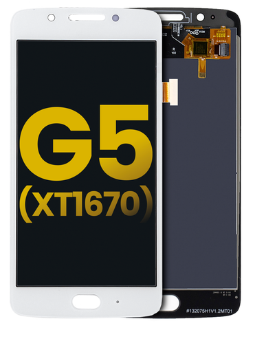 LCD Assembly Without Frame Compatible For Motorola Moto G5 (XT1670/XT1661/XT1672/XT167/2017) (Refurbished) (White)